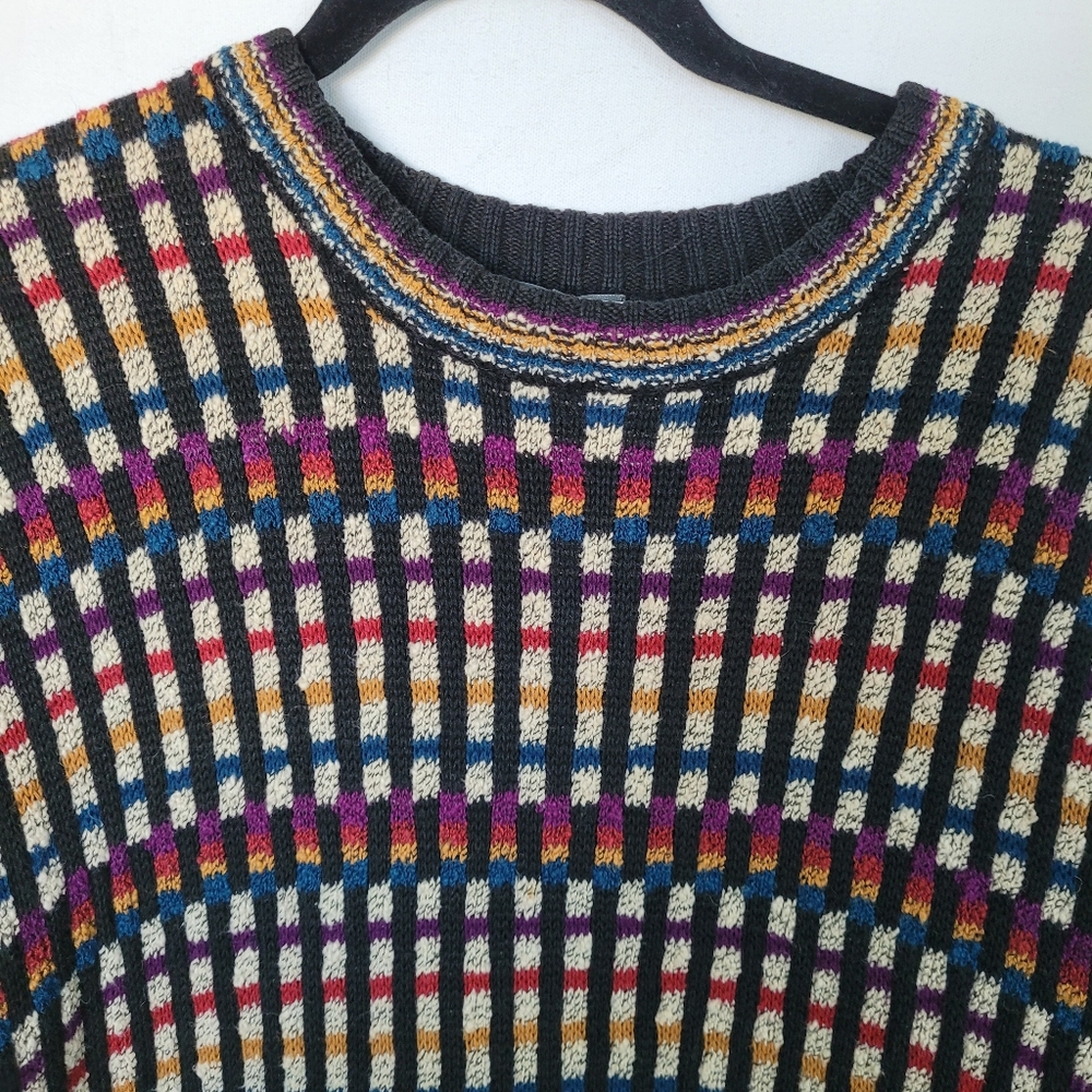 Vintage Coogie Style Sweater Size XL Crew Neck Multi Color Y2K Soft
